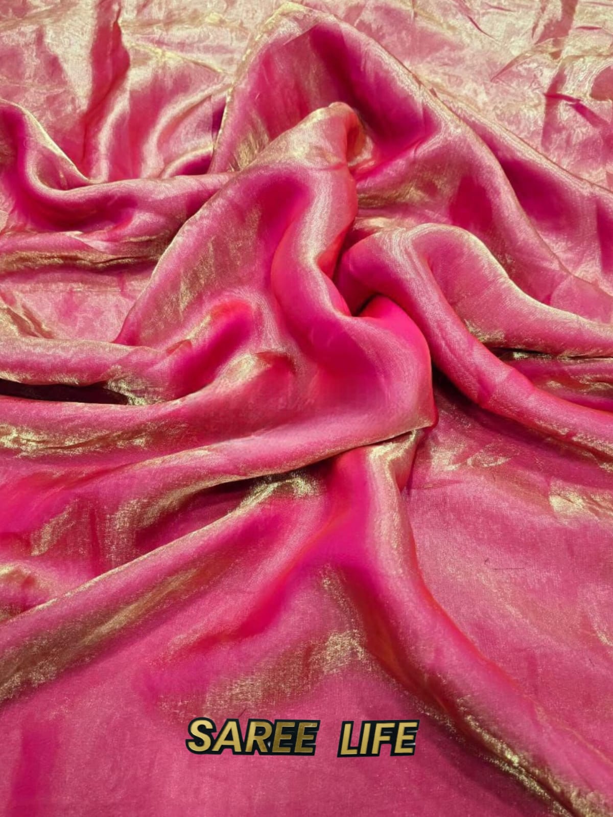 X01 Pink fenty silk saree