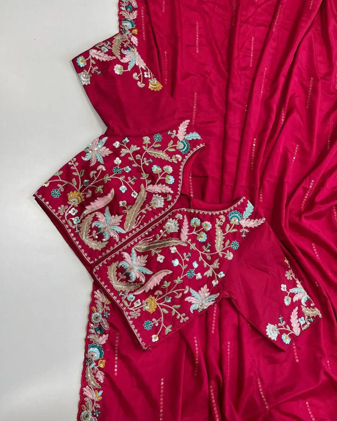 Saree with readymade blouse