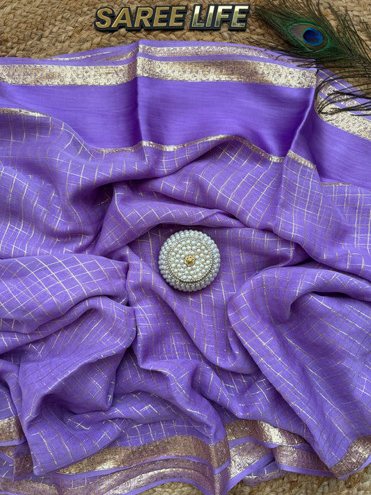 SL985 Lavender soft georgette saree