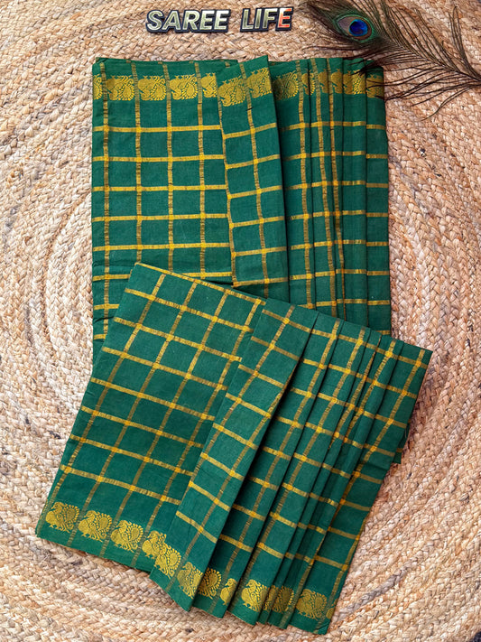 SL996 Dark green mayil Katam saree with blouse