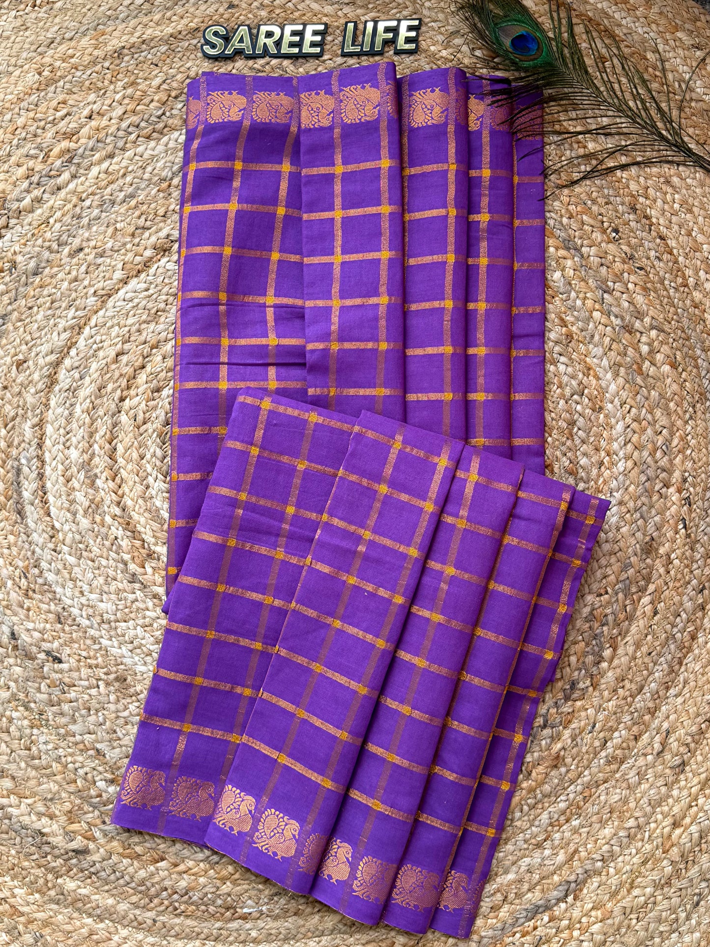 SL989 Lavender Mayil kattam saree with blouse