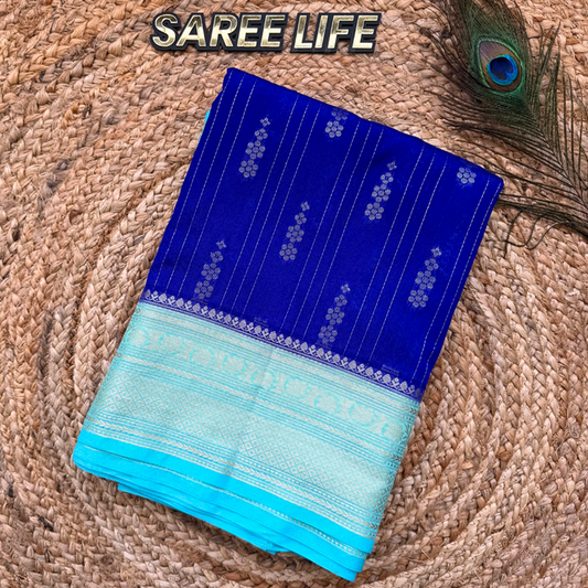 SL982 Royal blue Banarasi silk saree with blouse