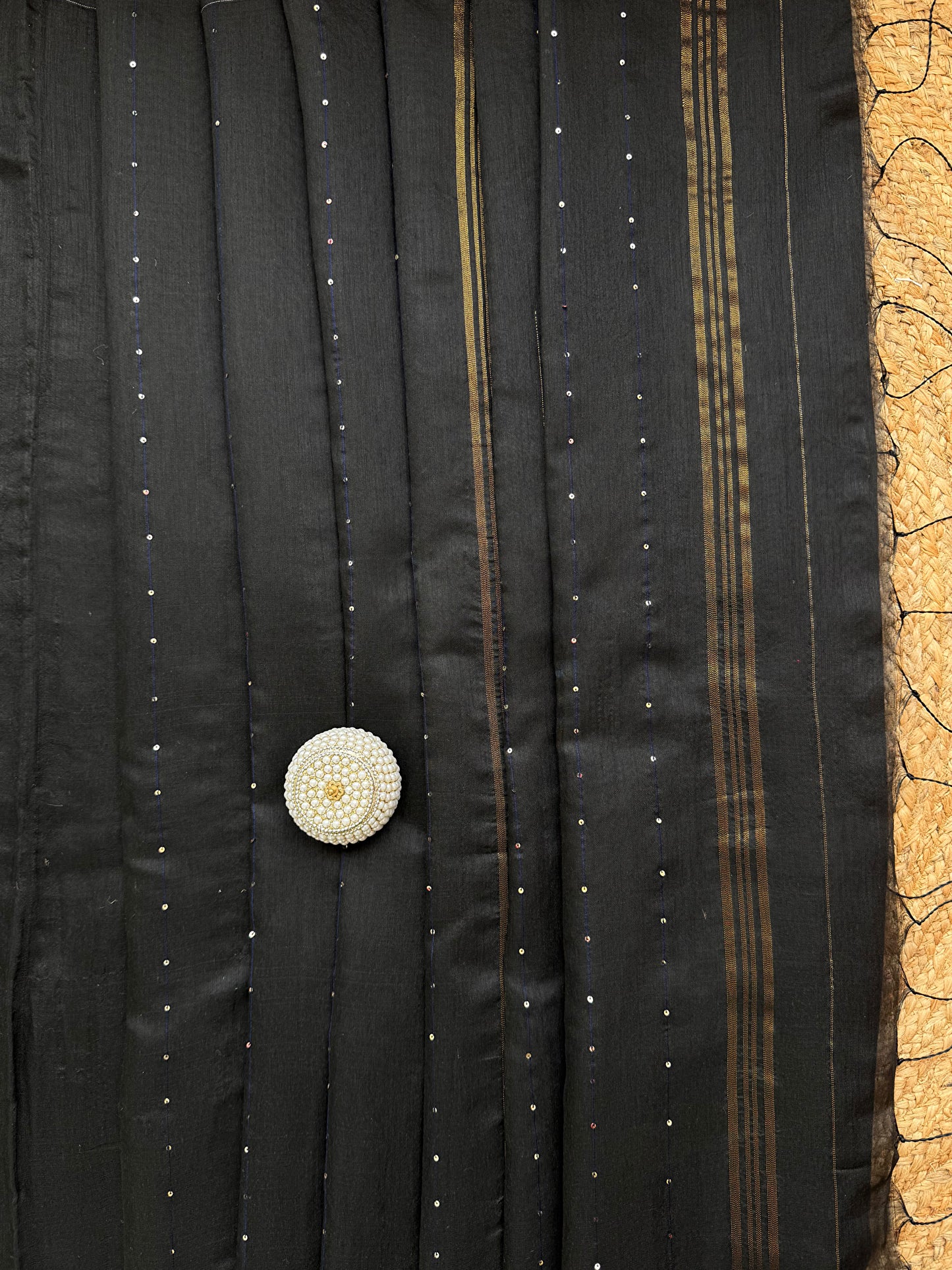SM1000 Black Handloom silk cotton saree